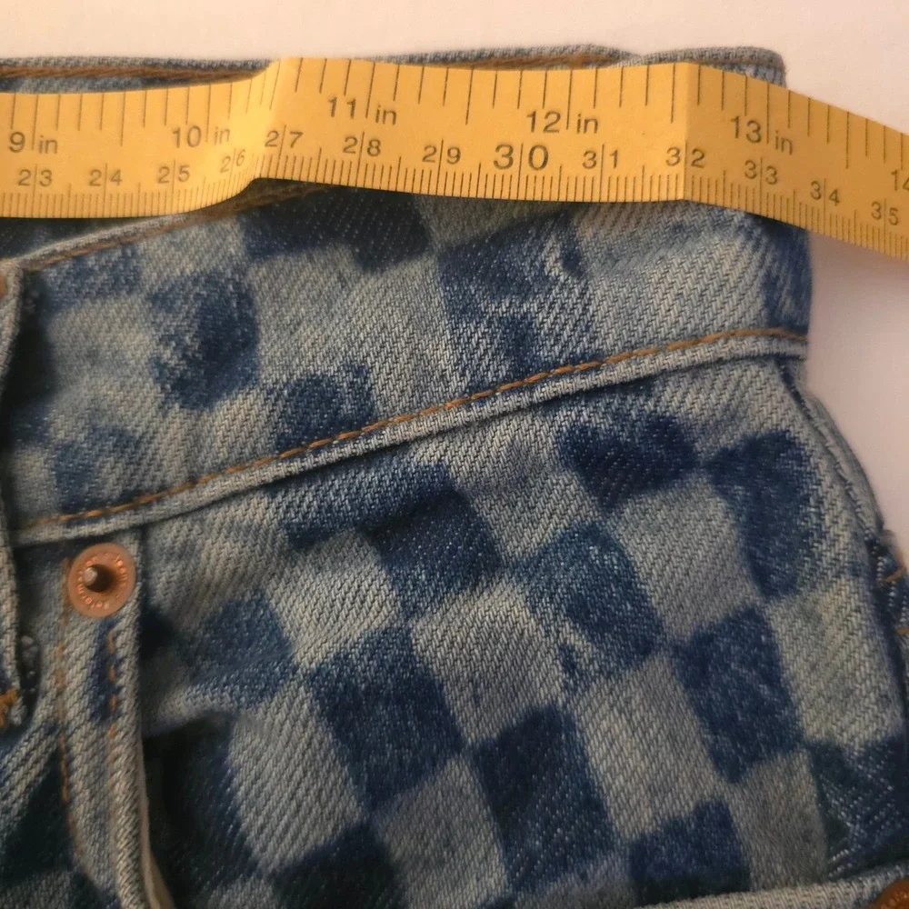Reformation Cynthia Checkerboard Jeans 26x29 High Rise‎ Straight Cool Girl Retro - Picture 6 of 9